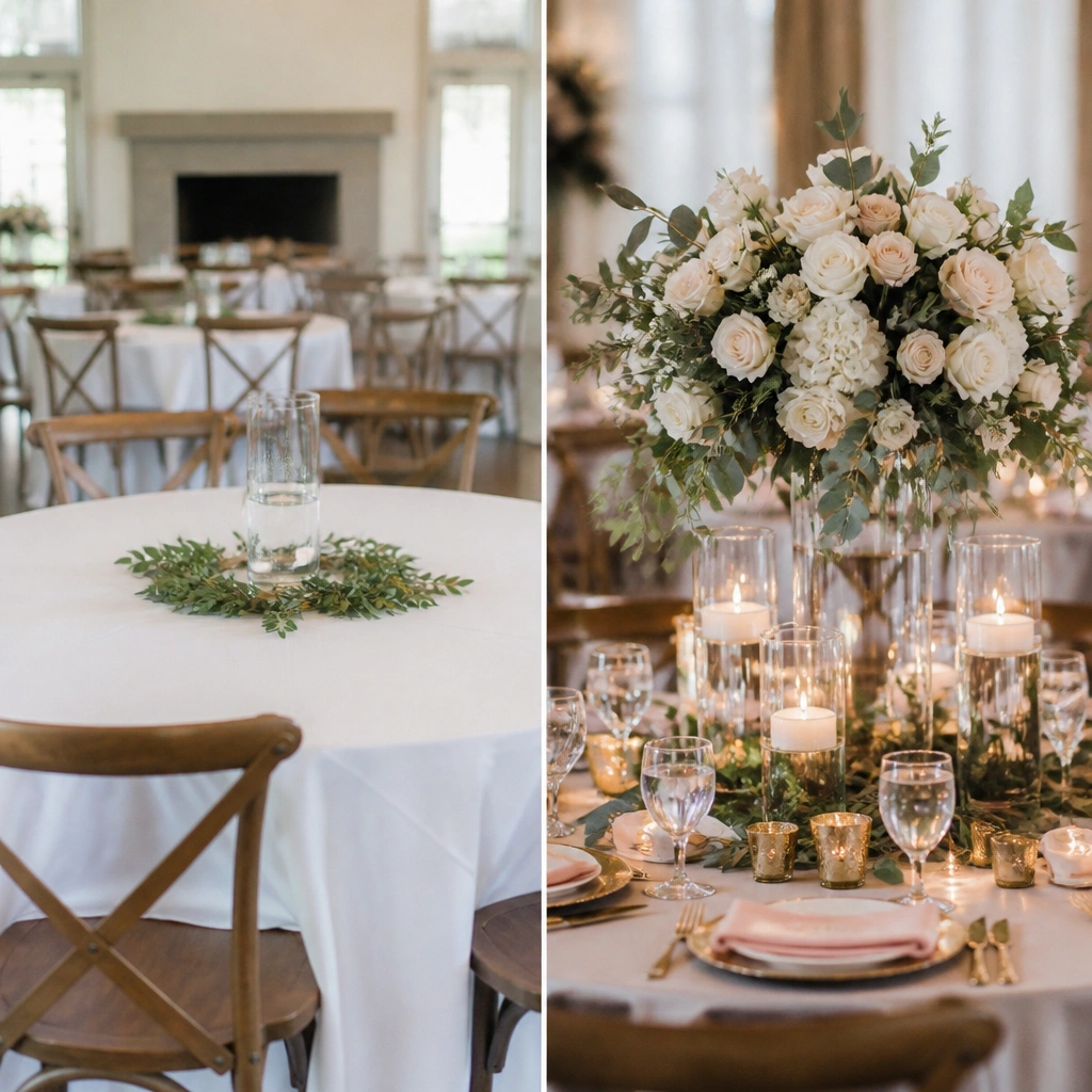 Before & After Wedding Table Decorations That Wow