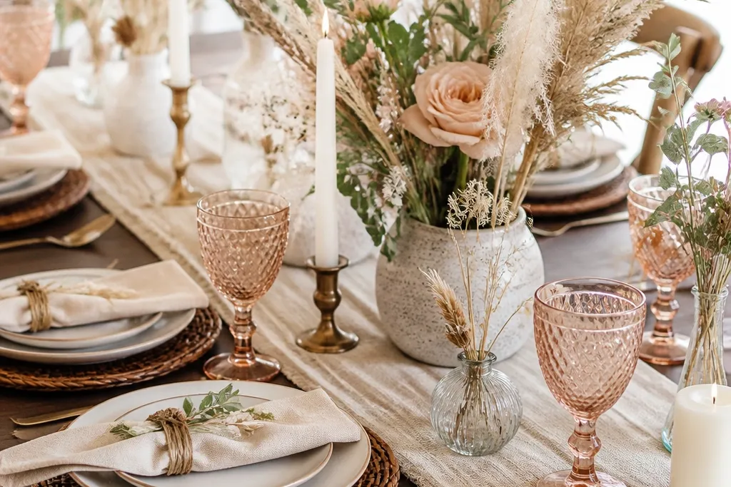 Beginner Boho Wedding Table Decor (Easy Steps)