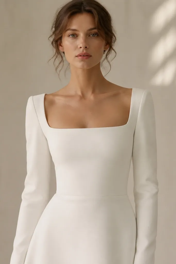 Front view of a bodice where the fabric is smooth under the bust and waist, with sleeves attached cleanly and no diagonal lines running from sleeve to waist.