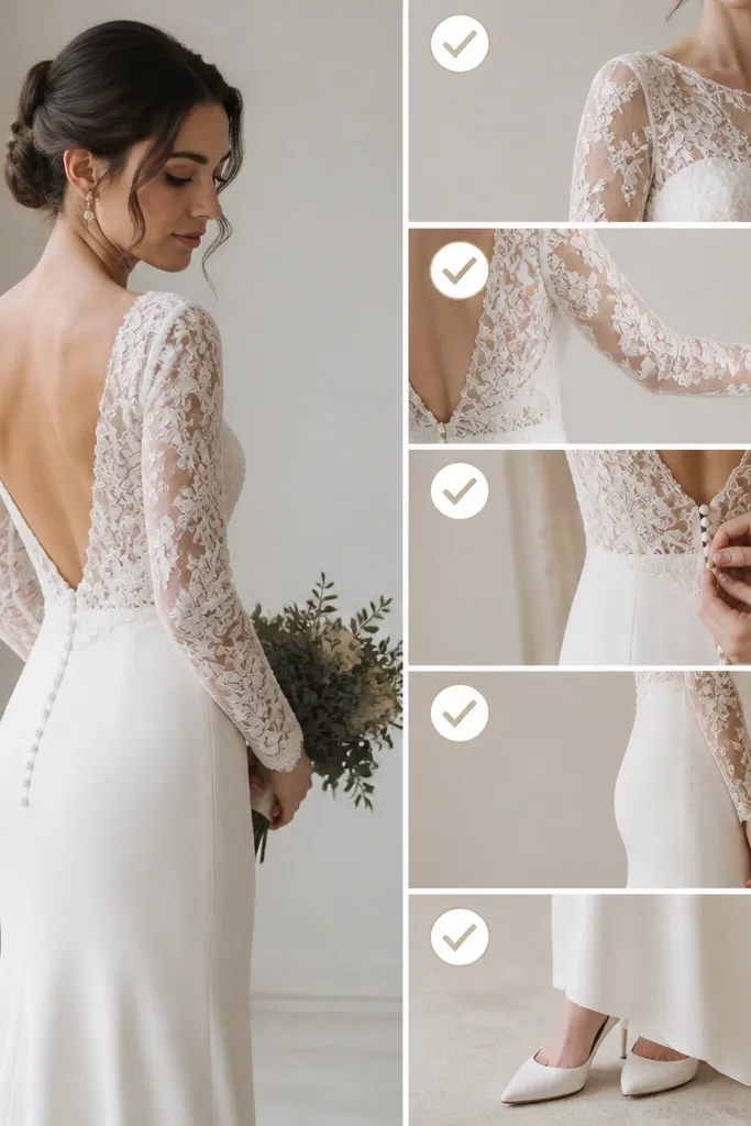 Beginner Fit Checklist for a Long Sleeve Wedding Dress