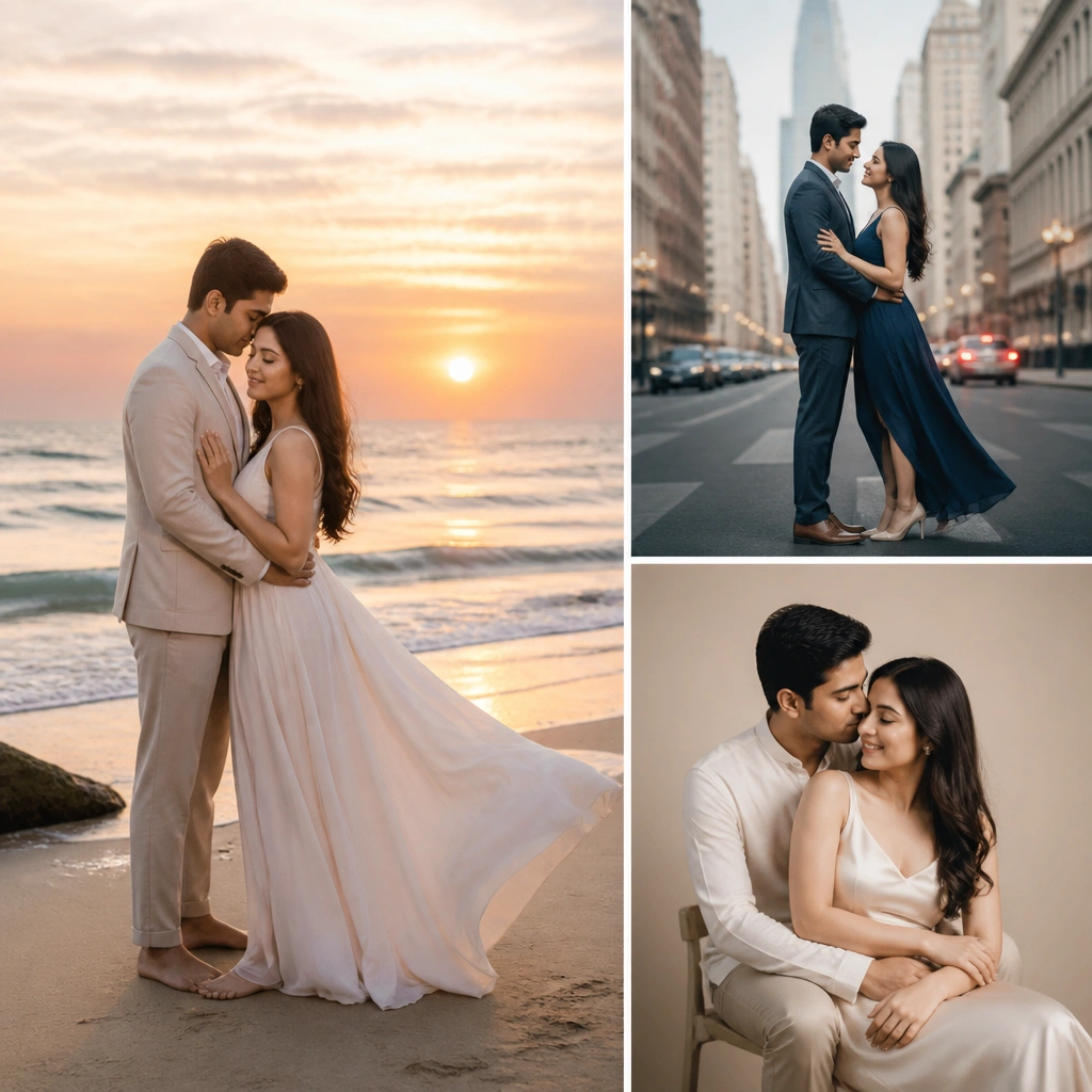 Best Pre-Wedding Shoot Ideas: Beach vs City vs Studio