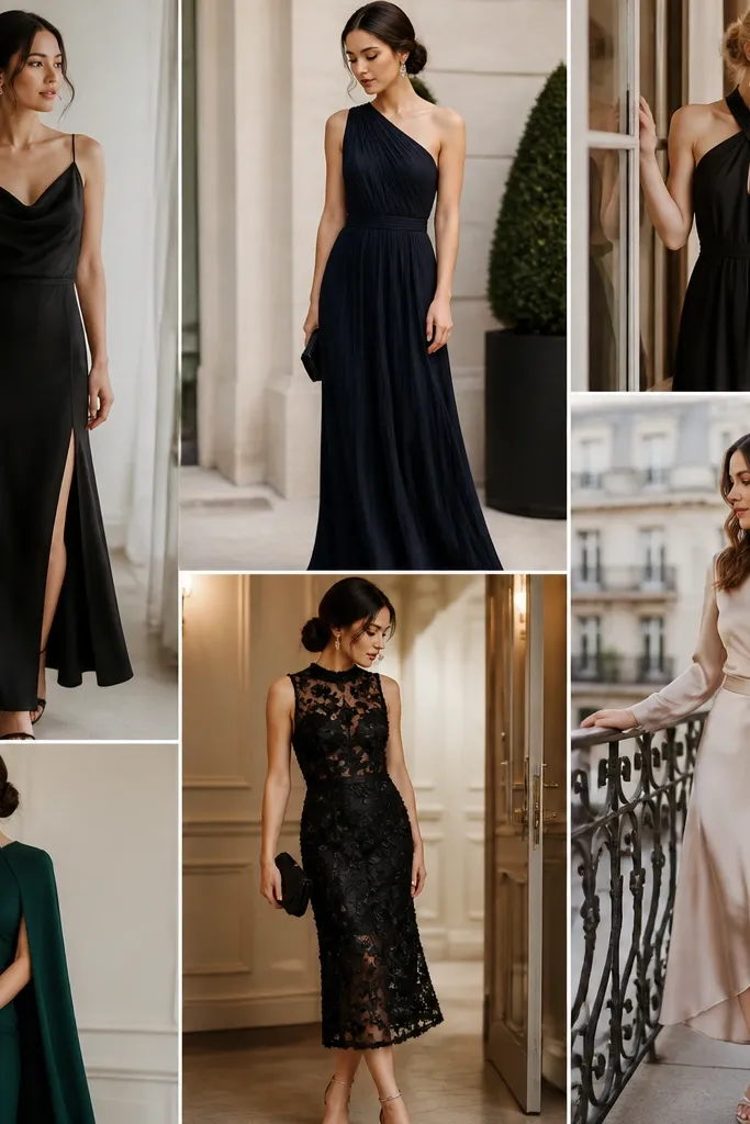 Small-Space Black Tie Wedding Guest Dress Ideas