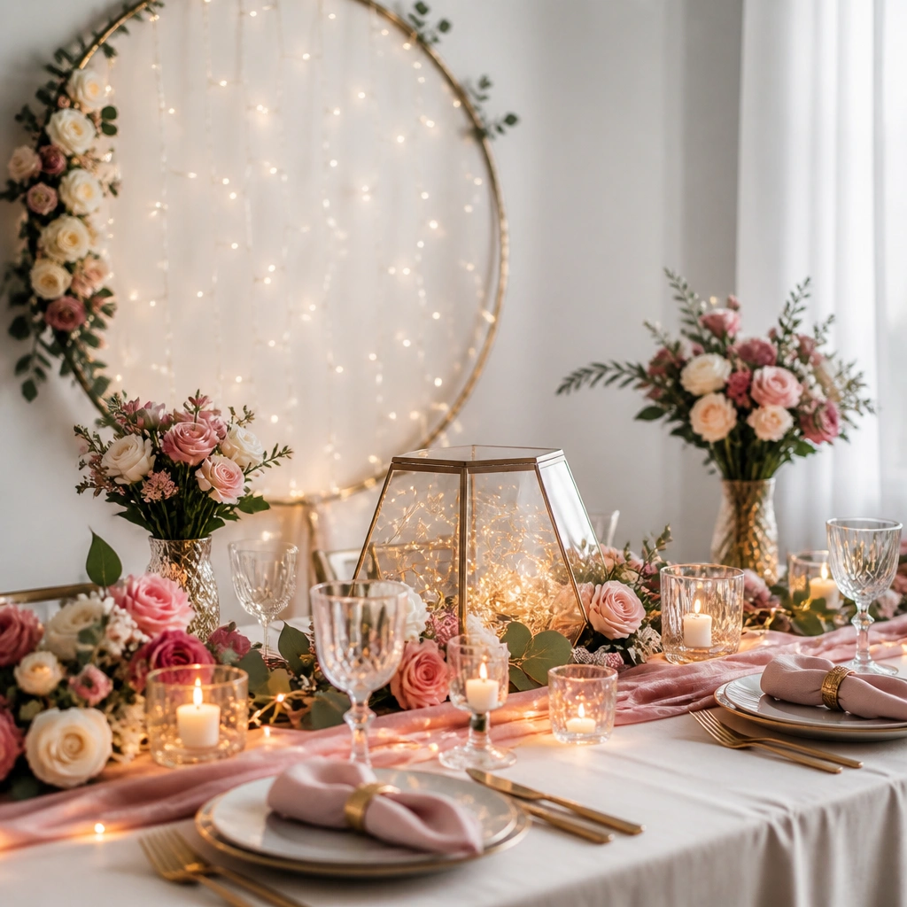 Bride-to-Be Table Decoration Ideas with Lights