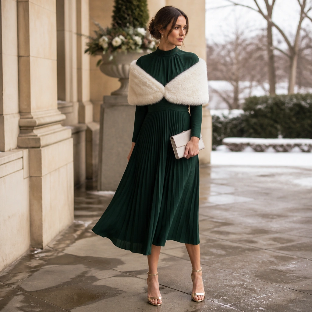 Classy Winter Wedding Guest Outfit Styling
