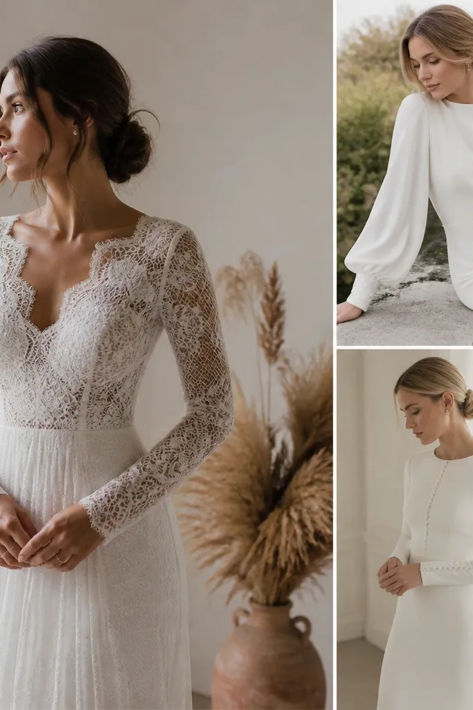Cozy Long Sleeve Wedding Dress Ideas