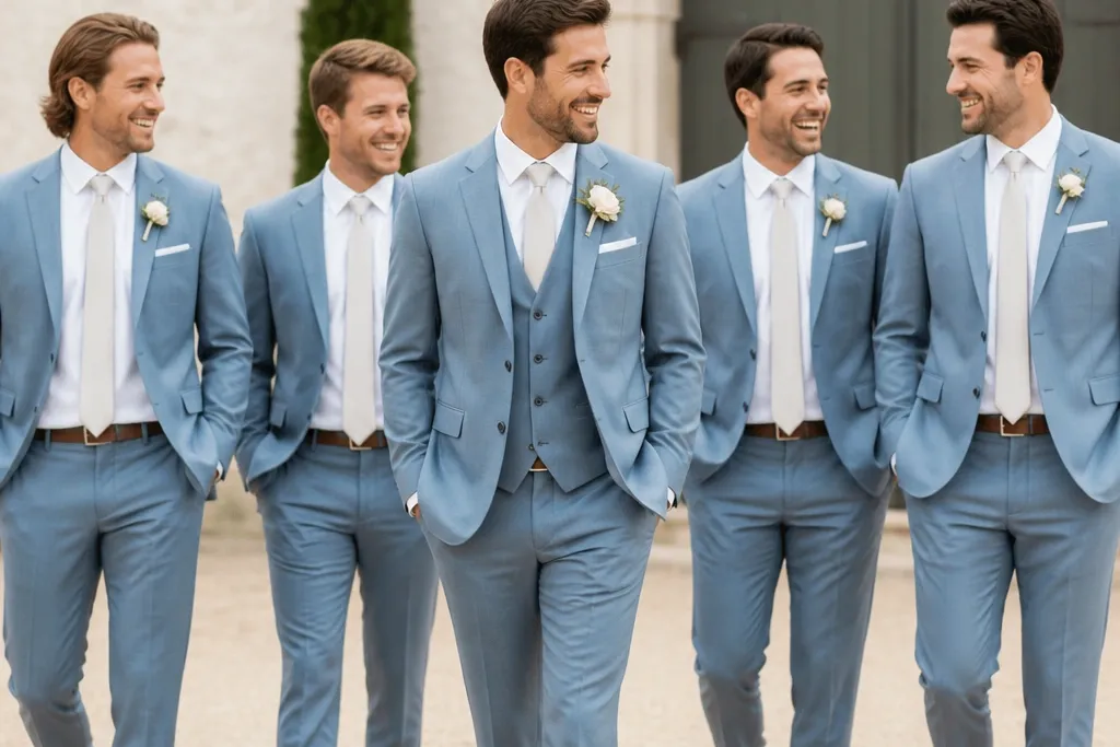 Dusty Blue Groomsmen Attire Inspiration