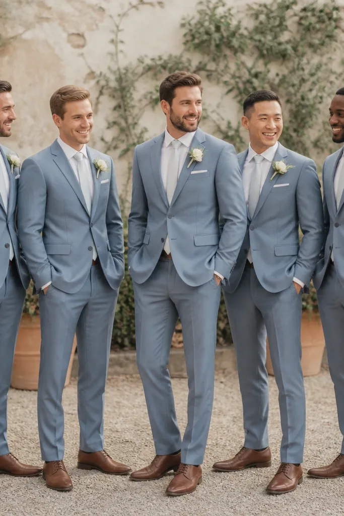Dusty Blue Groomsmen Attire Inspiration