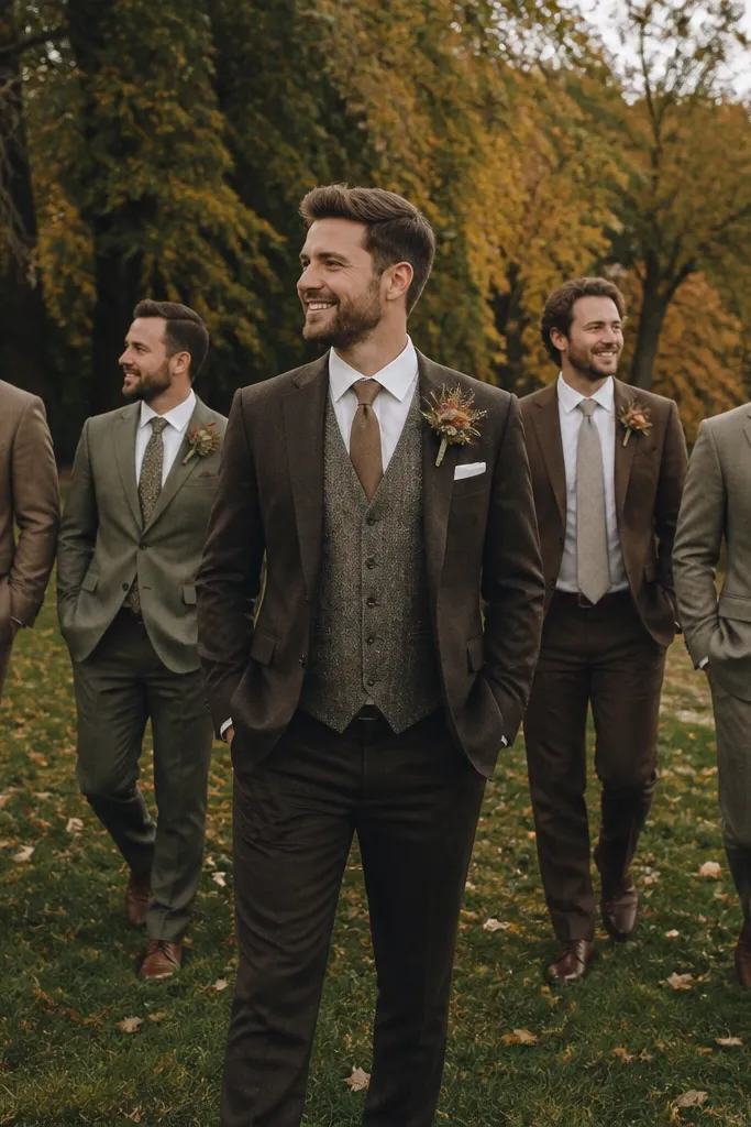 Autumn Wedding Fall Groomsmen Attire Ideas