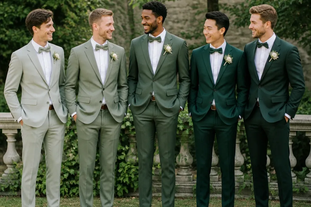 Green Groomsmen Attire From Sage to Emerald