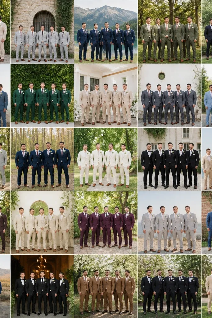 Coordinated Groom and Groomsmen Attire Ideas (25)