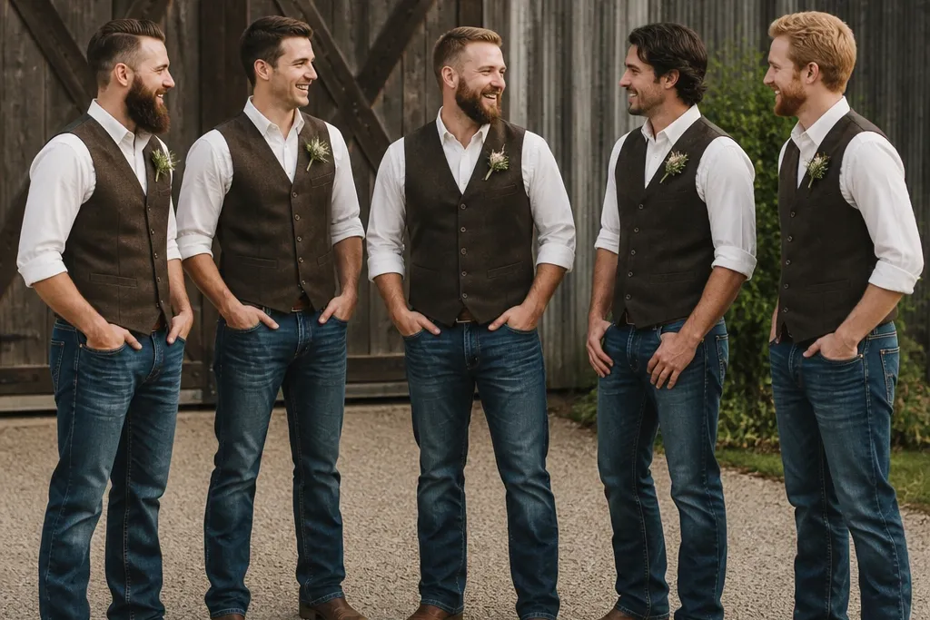Jeans and Boots Groomsmen Attire (Rustic Guide)