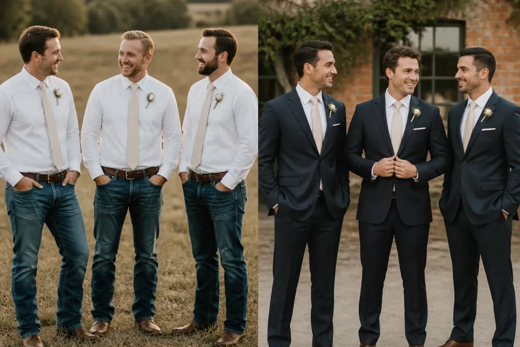 Jeans vs Suit Groomsmen Attire-What’s Worth It?