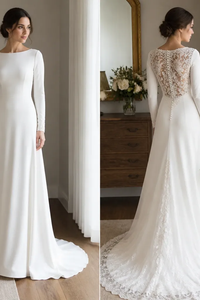 Long Sleeve Wedding Dress Before and After Ideas