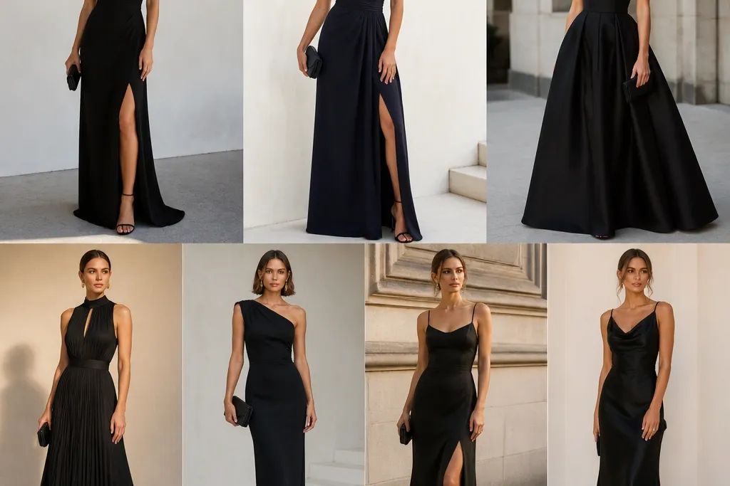 Modern Minimalist Black Tie Wedding Guest Dress Ideas