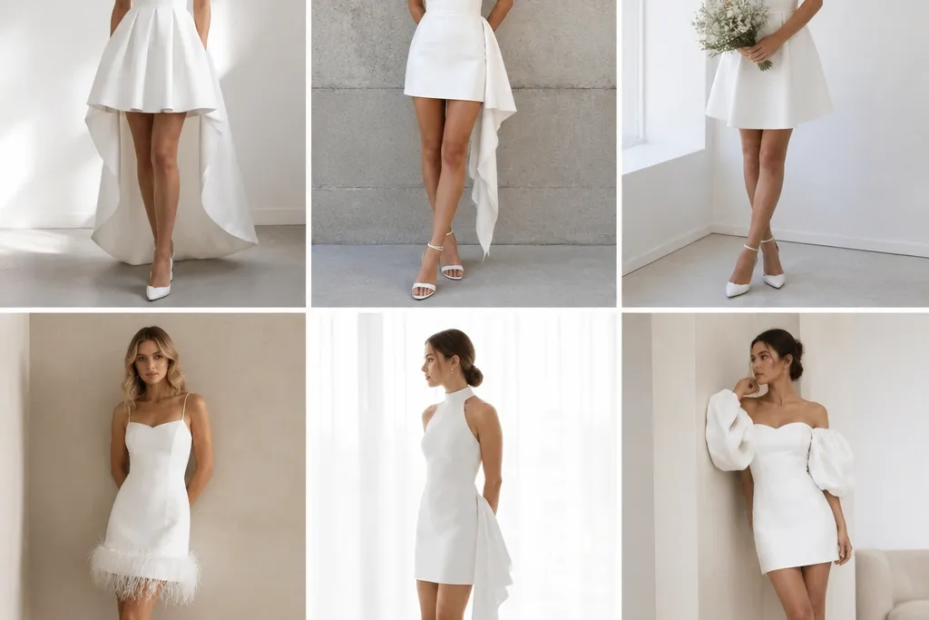 Modern Minimalist Short Wedding Dress Options