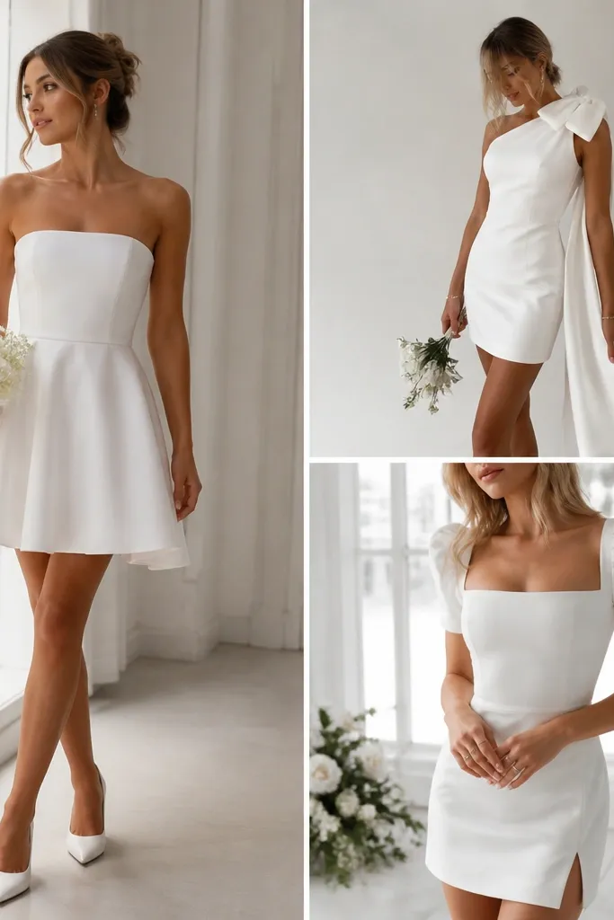 Modern Minimalist Short Wedding Dress Options