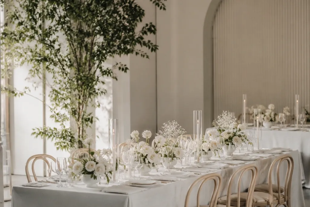 Modern Minimalist Wedding Reception Decor for Clean Style