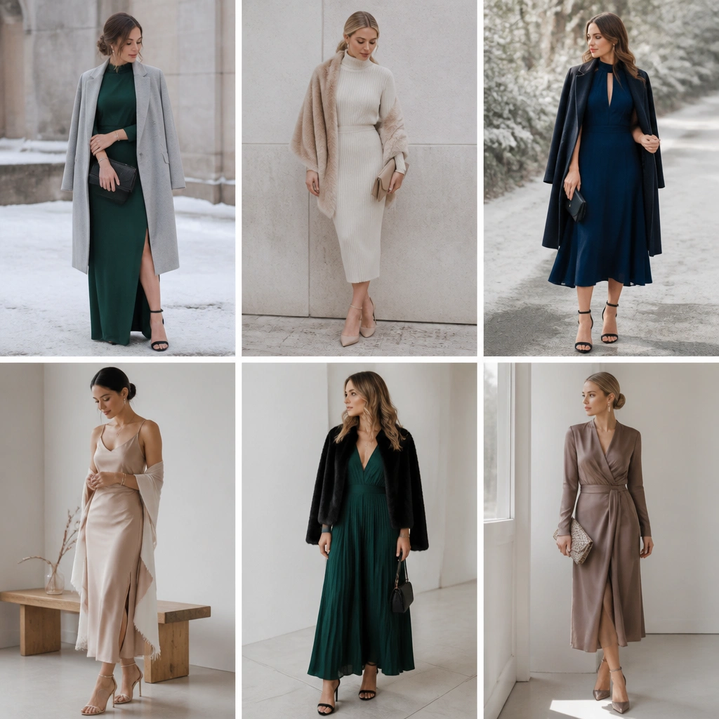 Modern Minimalist Winter Wedding Guest Outfit Ideas