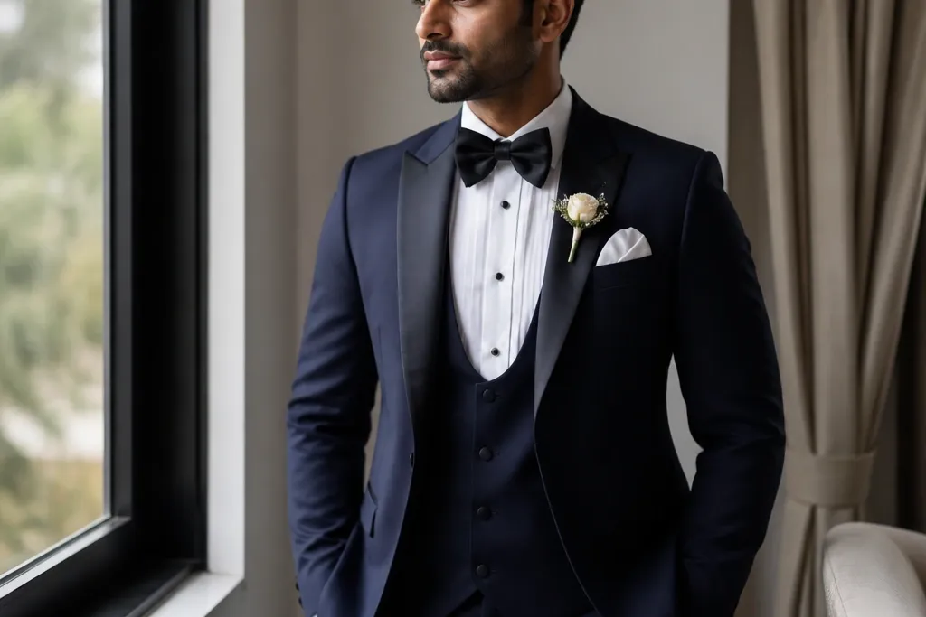 Affordable Navy Blue Groom Suit Styling (Looks Expensive)