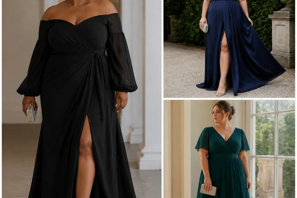 Plus-Size Black Tie Wedding Guest Dress Ideas