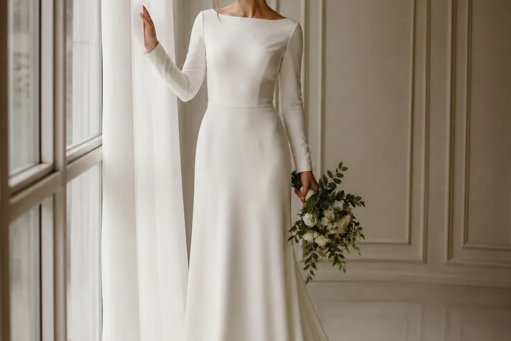 Quick and Easy Long Sleeve Wedding Dress Styling