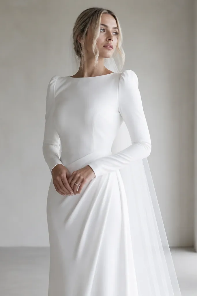 Quick and Easy Long Sleeve Wedding Dress Styling