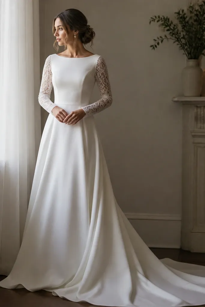 Long Sleeve Wedding Dress for Renters (No Drill)