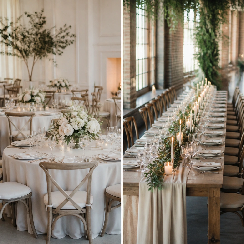 Round vs Long Wedding Table Decor (Which Works Best?)