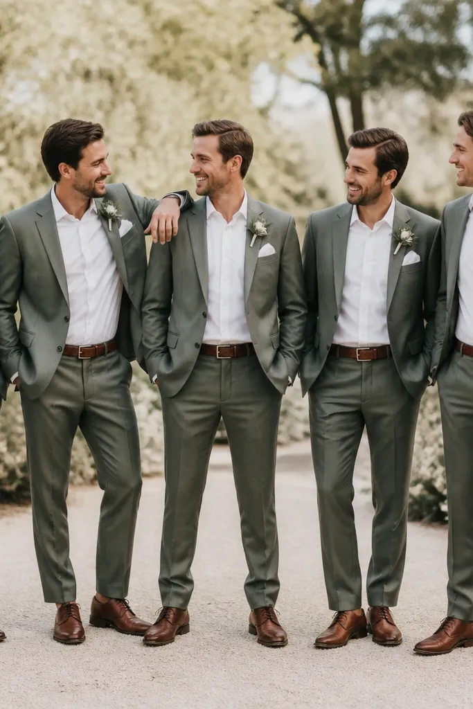 Sage Green Groomsmen Attire for a Modern Wedding