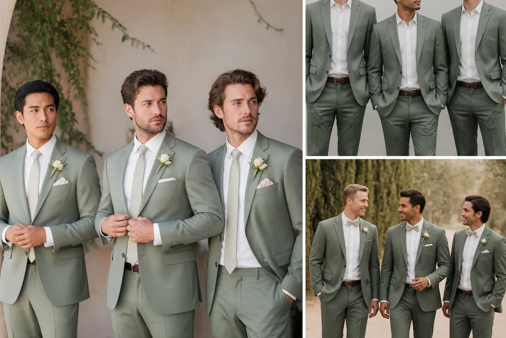 Modern Sage Green Groomsmen Attire Ideas