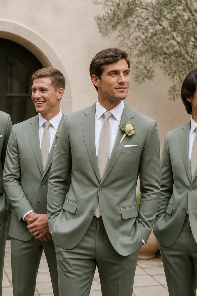 Modern Sage Green Groomsmen Attire Ideas