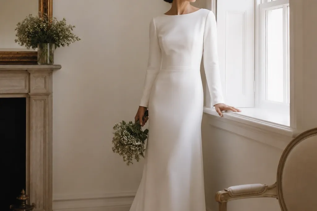 Small-Space Long Sleeve Wedding Dress Styling