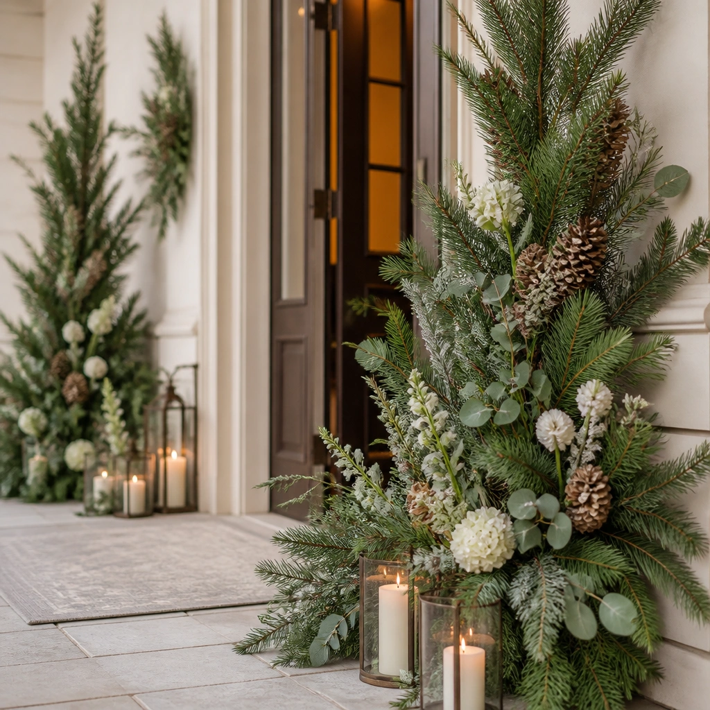 Seasonal-Evergreen Welcome Bride Decoration Ideas