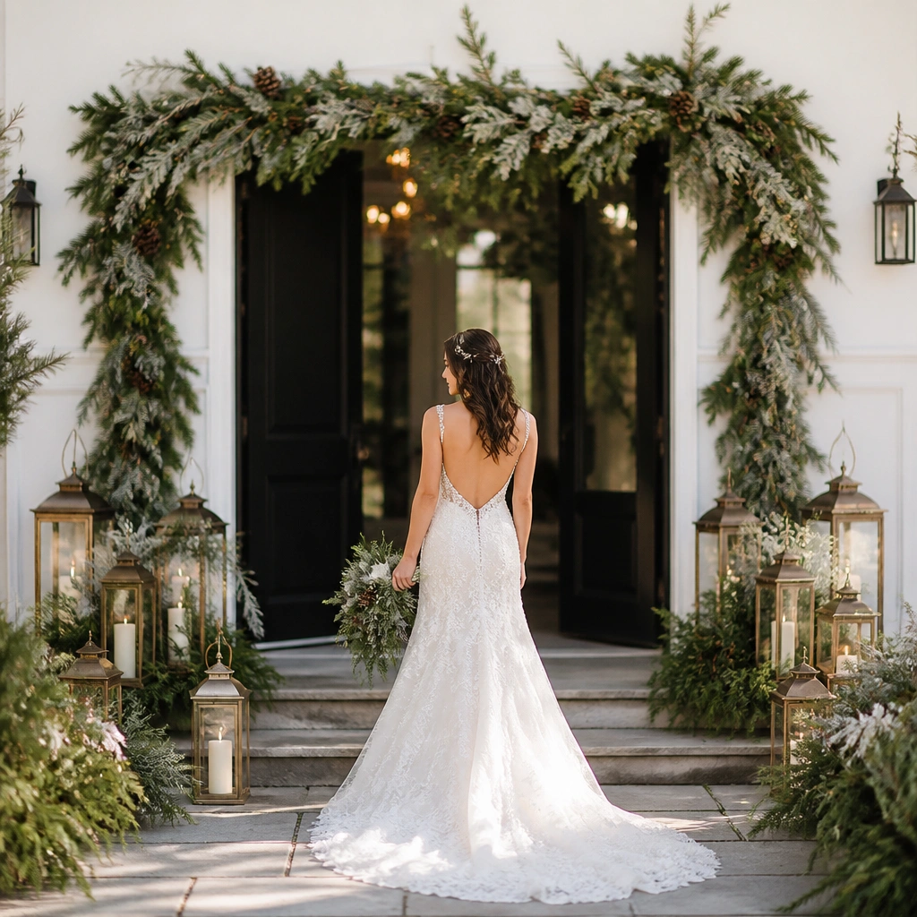 Seasonal-Evergreen Welcome Bride Decoration Ideas