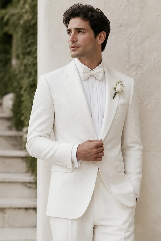 White Groom Suit Looks for a Standout Ceremony