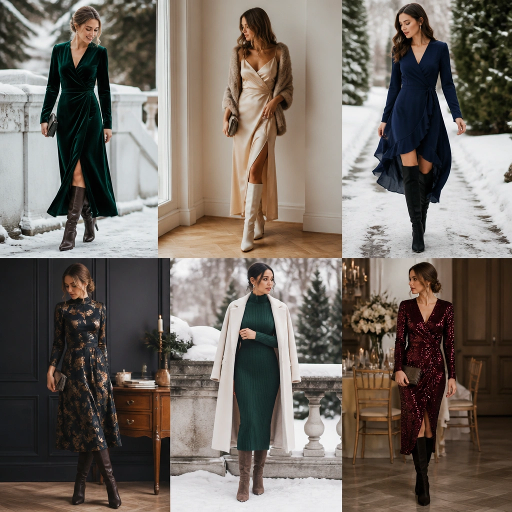 Winter Wedding Guest Outfit Ideas with Boots