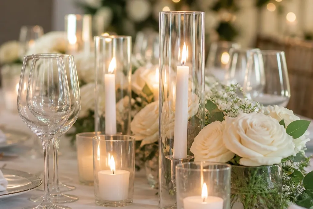 Wedding Table Decorations Candles with Soft Lights