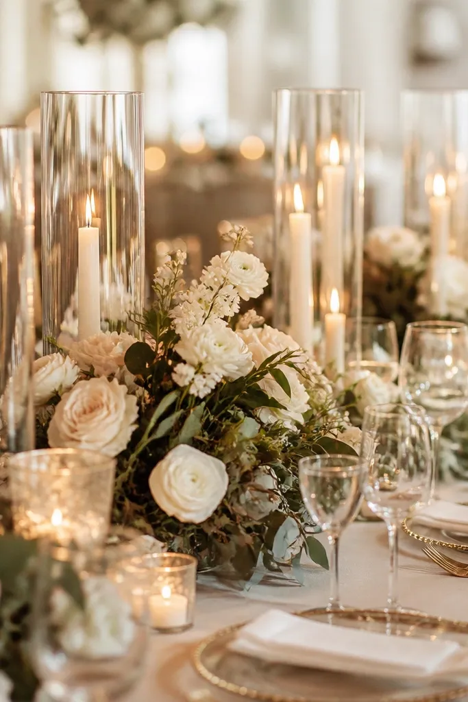 Wedding Table Decorations Candles with Soft Lights