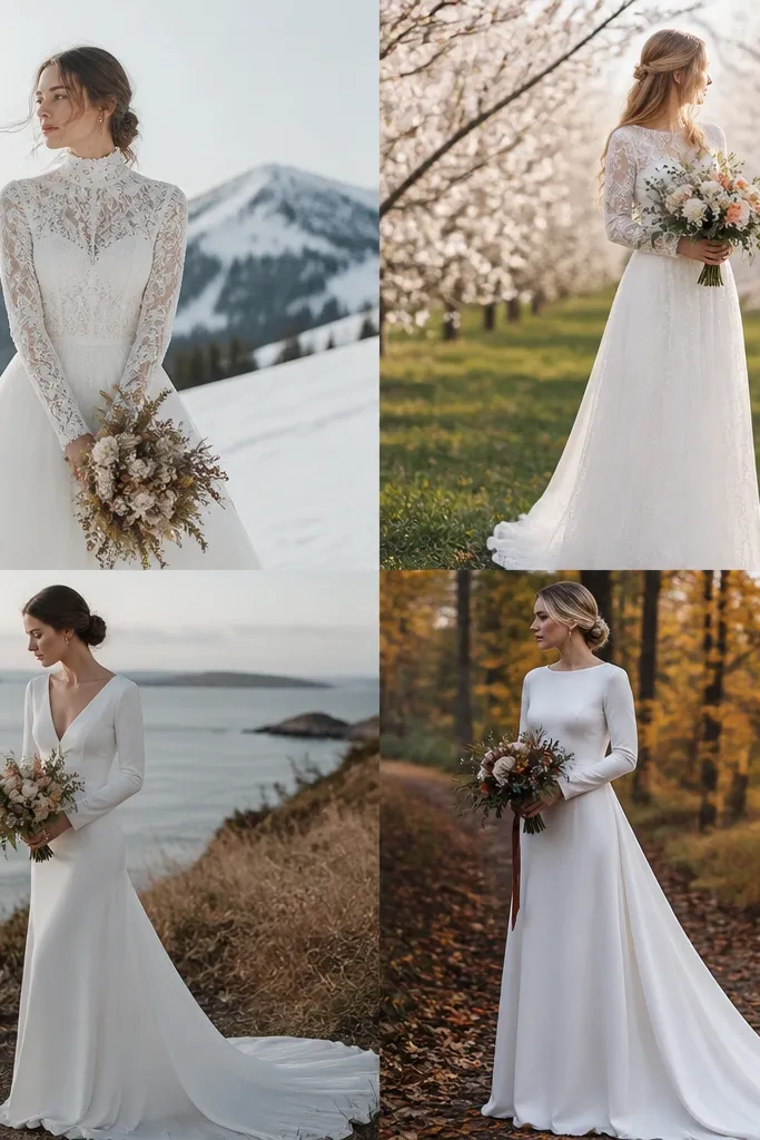 Long Sleeve Wedding Dress for Every Season